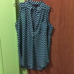Black and mint chevron tank top